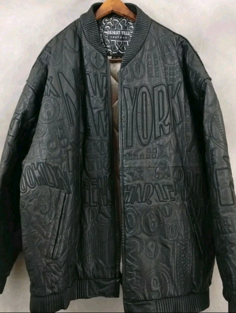 Desert Well New York City Bronx Harlem Quilt Lined Black Size 3x Genuine Leather